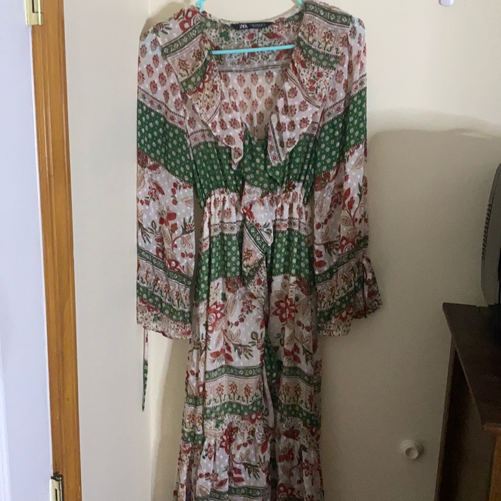 Zara floral bohemian high low dress